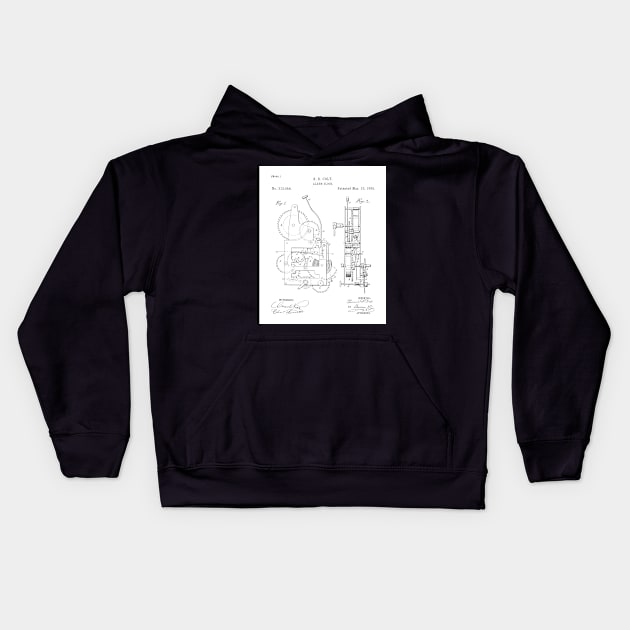 Alarm Clock Patent - Clockmaker Chronometer Art - White Kids Hoodie by patentpress